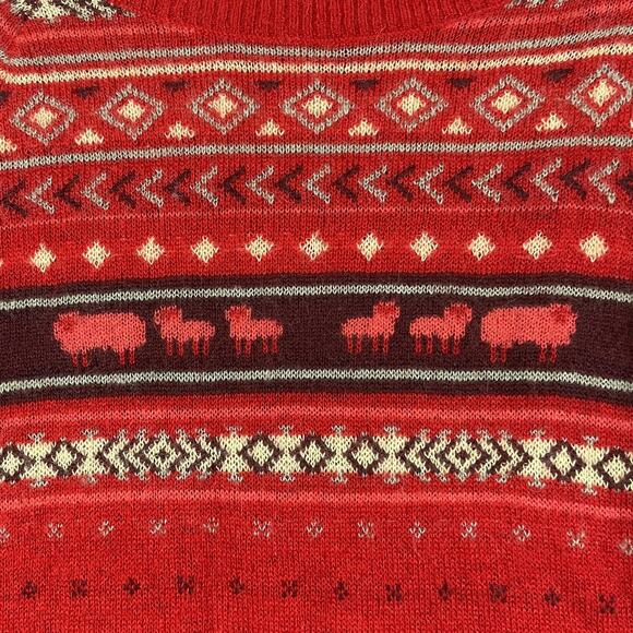 Woolrich Sweater Womens Medium Fair Isle Buffalo Sheep Wool Mohair Blend Pullove - Picture 2 of 9